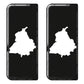 2x Punjab Gel Domed Black Red Symbol Badges/Decals 111x45mm