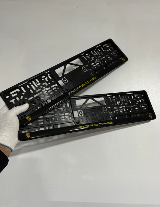 x2 PORSCHE Car Number Plate Holders